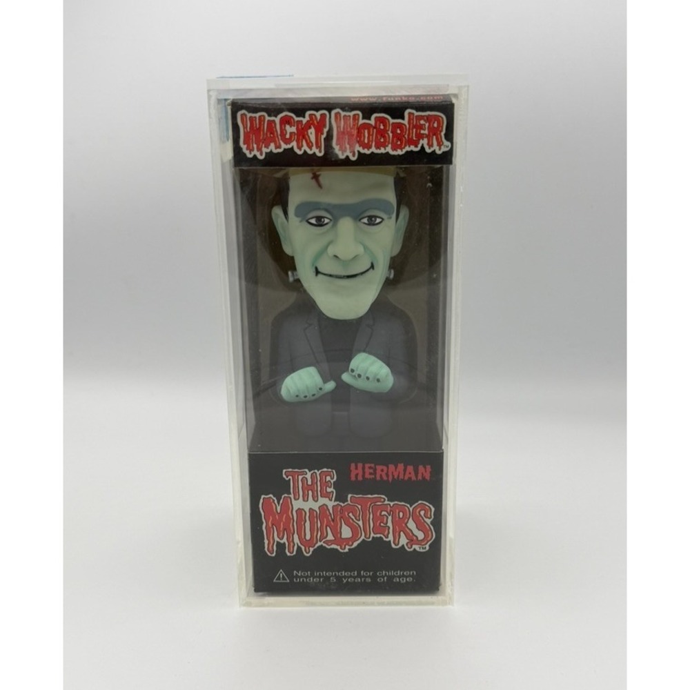Funko Wacky Wobbler Herman Munster Bobblehead The Munsters w/ Protector Case